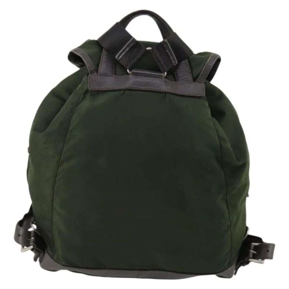 Prada Double Front Pocket Tessuto Khaki Nylon Backpack Bag - Picture 2 of 16